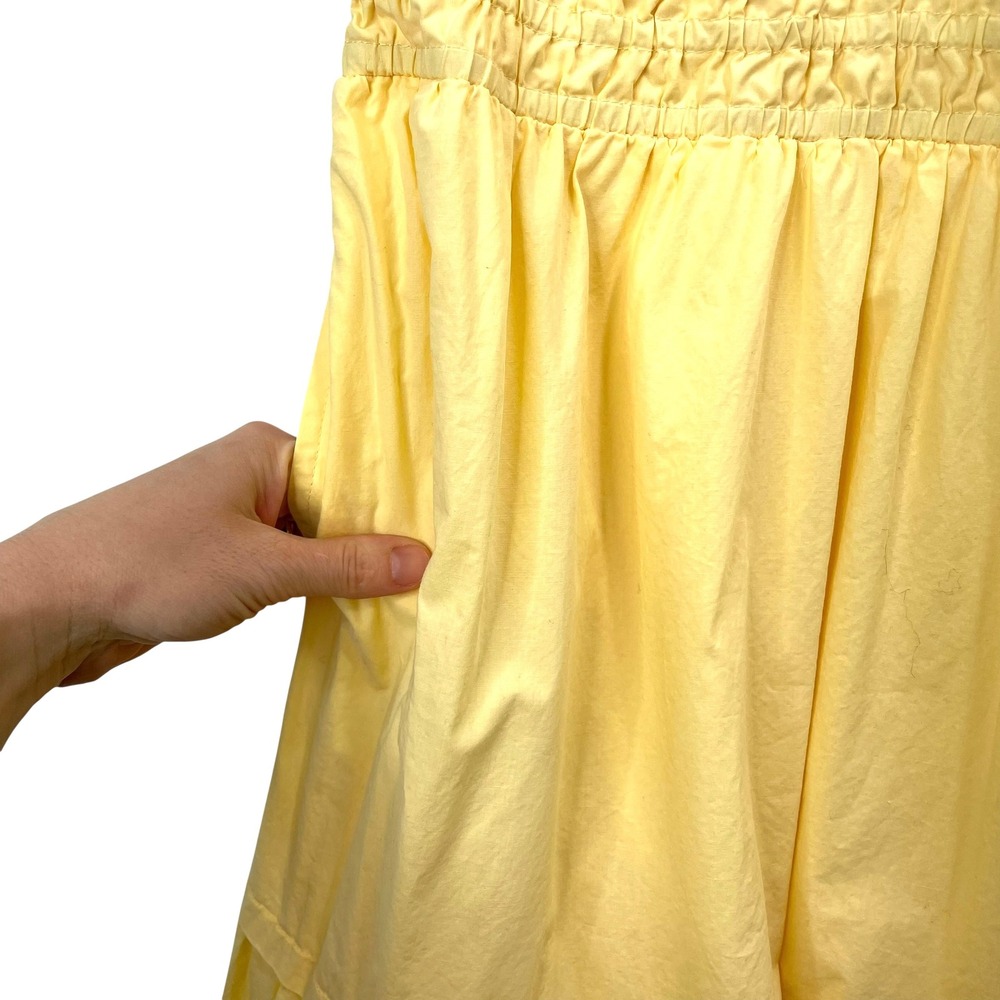 Haute Hippie cotton tiered smocked waist long dress Size‎ M buttermilk yellow - Picture 9 of 12